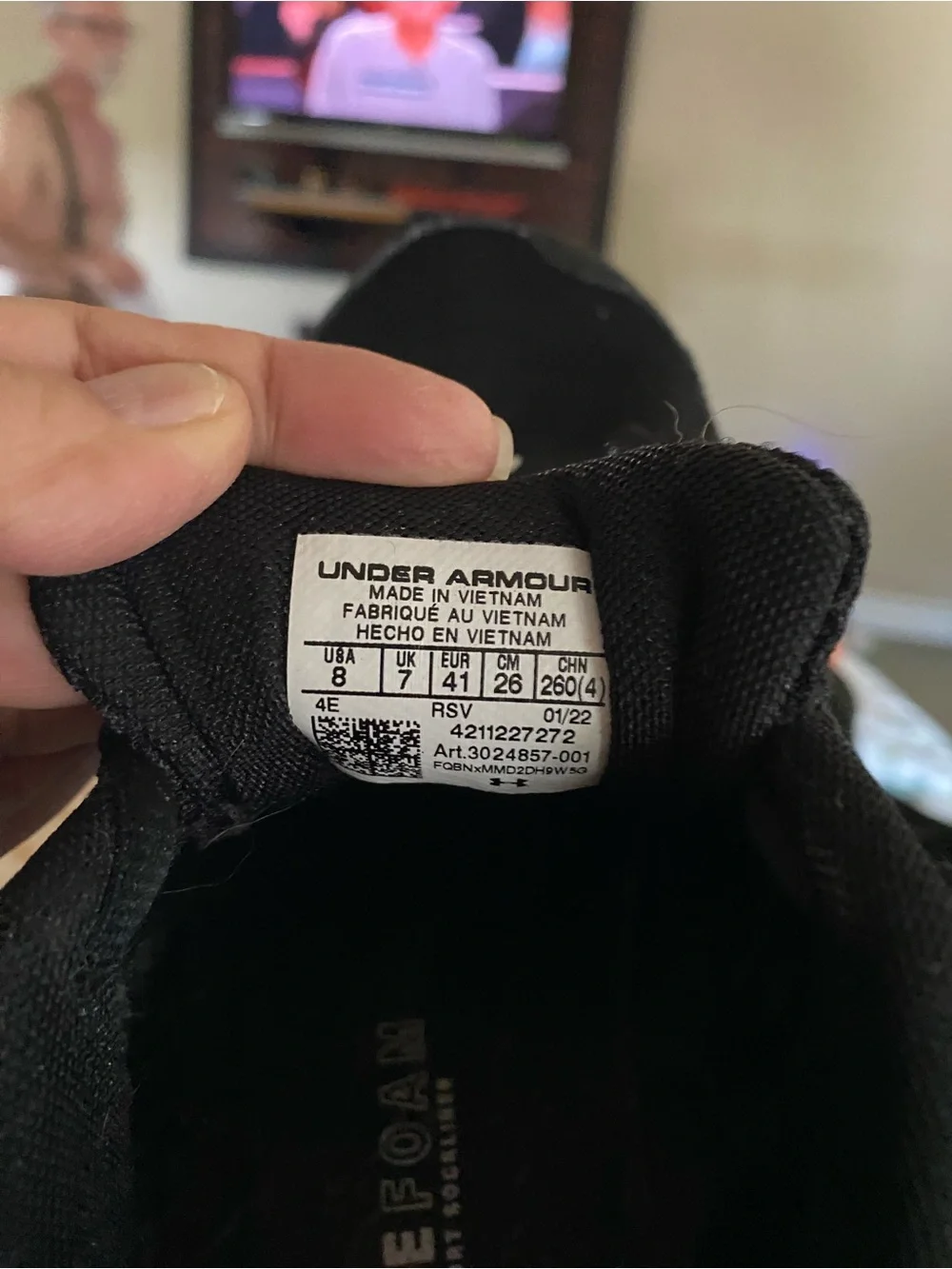 Under Armour Men’s Black Athletic Sneakers